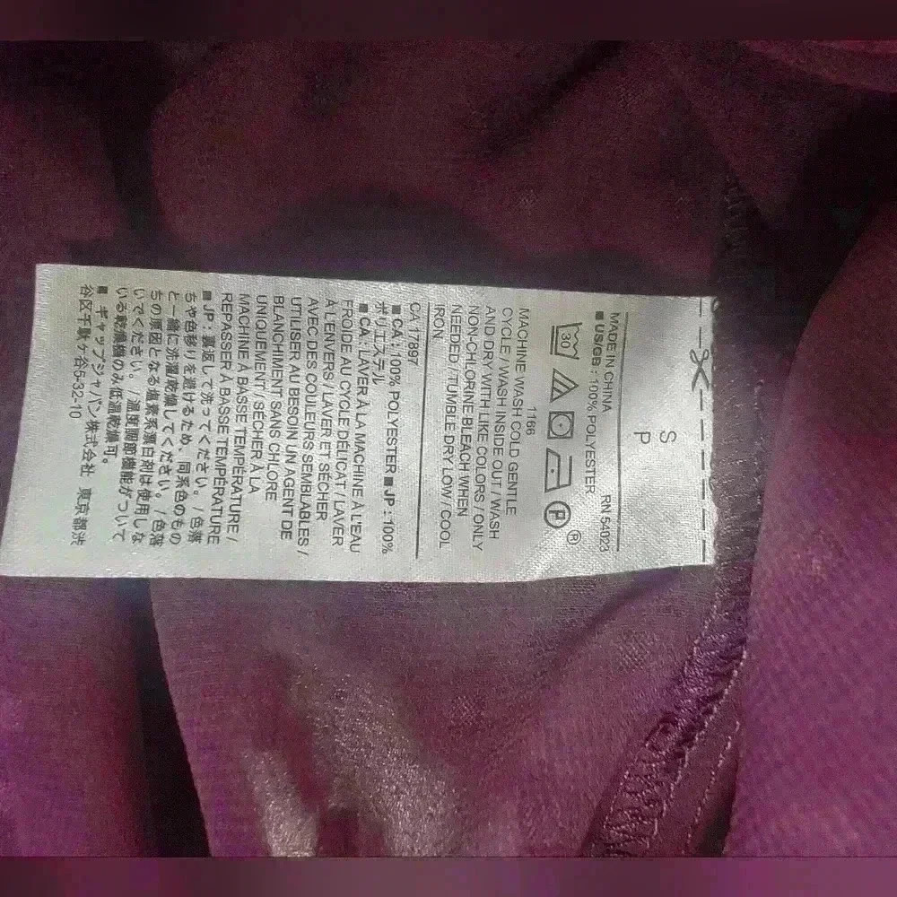 Banana Republic Swiss Dot Sheer Blouse Purple Size S - Picture 6 of 6